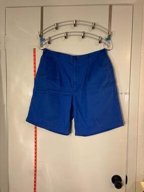 F: Jos. A. Bank Traveler's Collection Blue Pleated Cotton Shorts